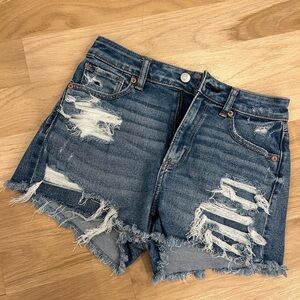 American eagle ripped/distressed blue jean shorts